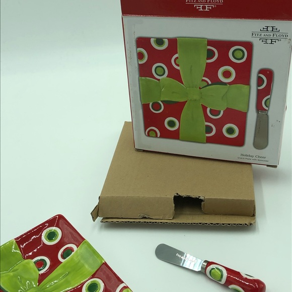 Fitz and Floyd Holiday Cheer Snack Plate Spreader - Picture 5 of 8